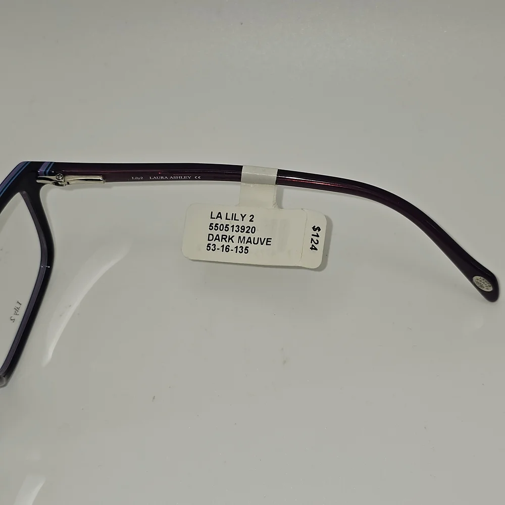 LAURA ASHLEY EYEWEAR‎ LILY 2 DARK MAUVE BLACK PURPLE 53-16-135 FLEX HINGE